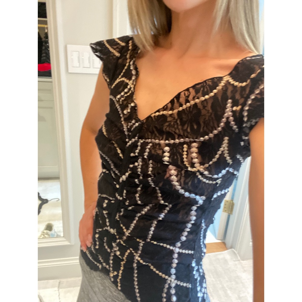 Black lace San Remo with pearl pattern